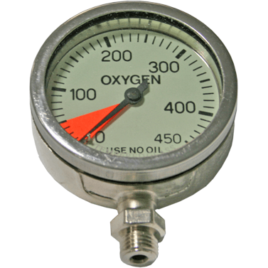Manometer 63 mm 430 bar Oxygen - D-Center