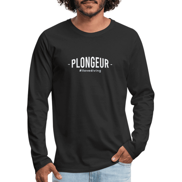 Plongeur - longsleeve (heren) - black