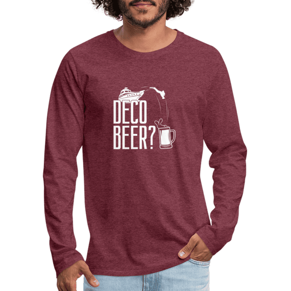 Deco beer - longsleeve (heren) - heather burgundy