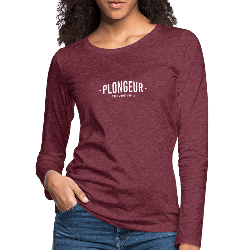 Plongeur - longsleeve (dames) - heather burgundy