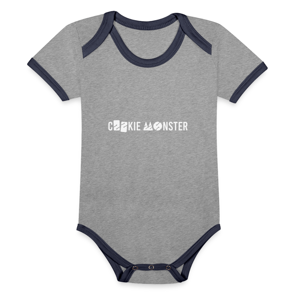 Cookie monster - rompertje (baby) - heather grey/navy