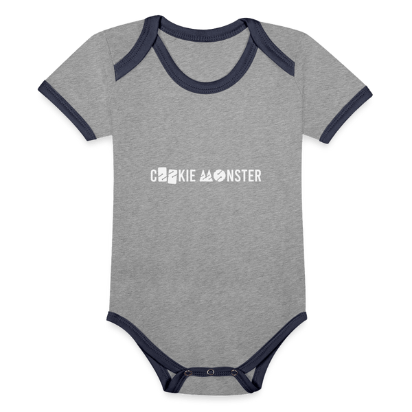 Cookie monster - rompertje (baby) - heather grey/navy