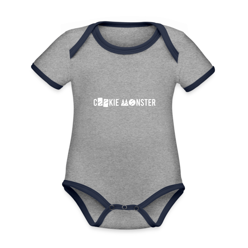 Cookie monster - rompertje (baby) - heather grey/navy