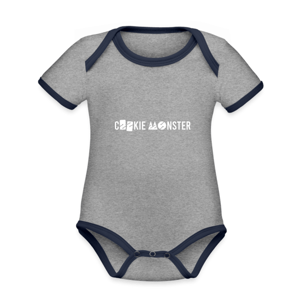 Cookie monster - rompertje (baby) - heather grey/navy