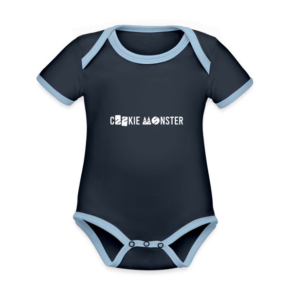 Cookie monster - rompertje (baby) - navy/sky