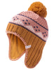 Kids Knitted Cap IV - silt brown/rose