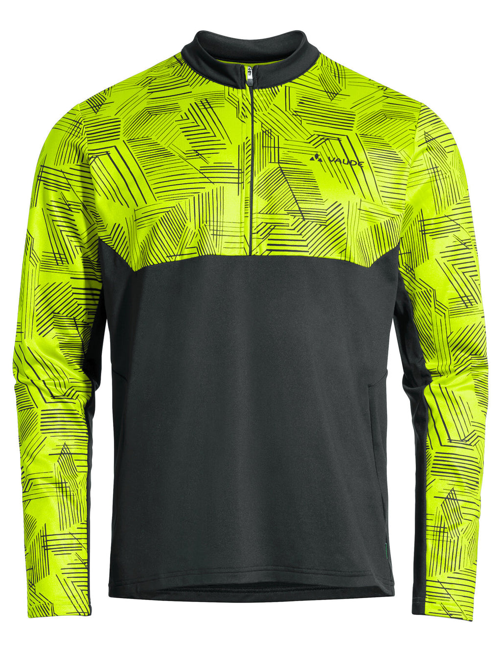 Men's Virt QZip LS T-Shirt - neon yellow