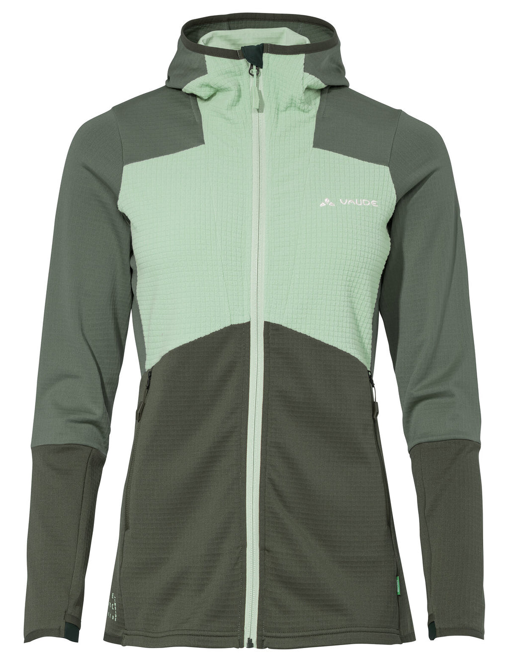 Women's Monviso Hooded Grid Fleece Jacket - agave