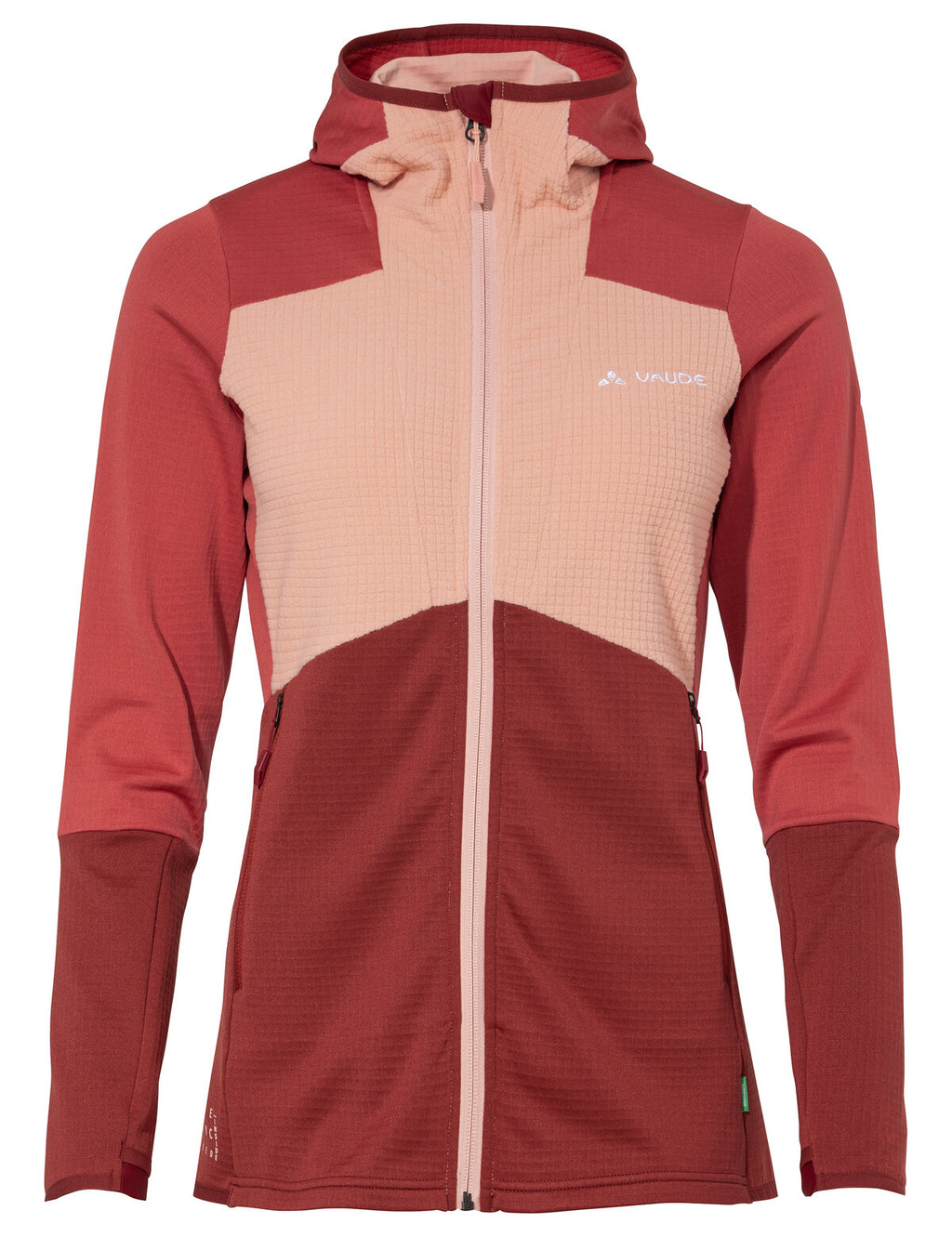Women's Monviso Hooded Grid Fleece Jacket - brick