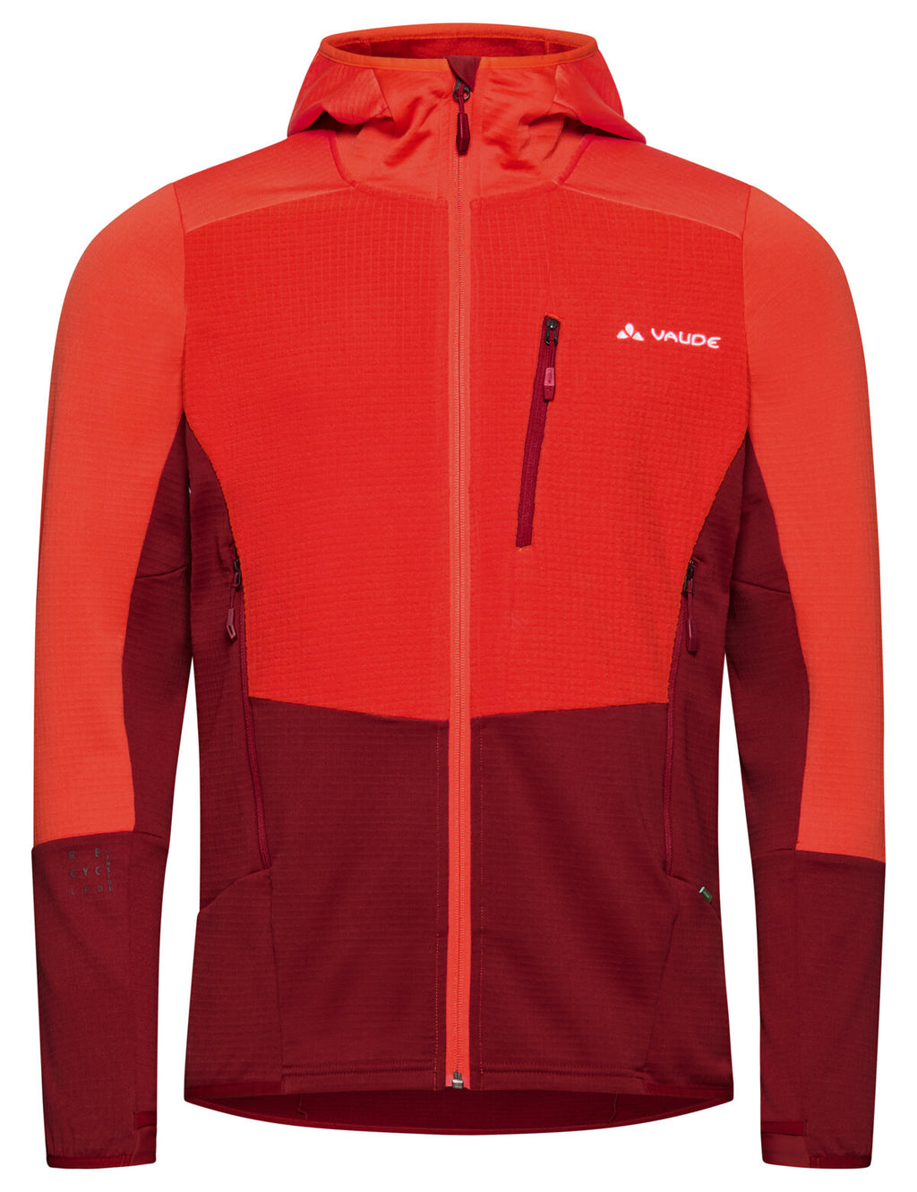 Men's Monviso Hooded Grid Fleece Jacket - carmine