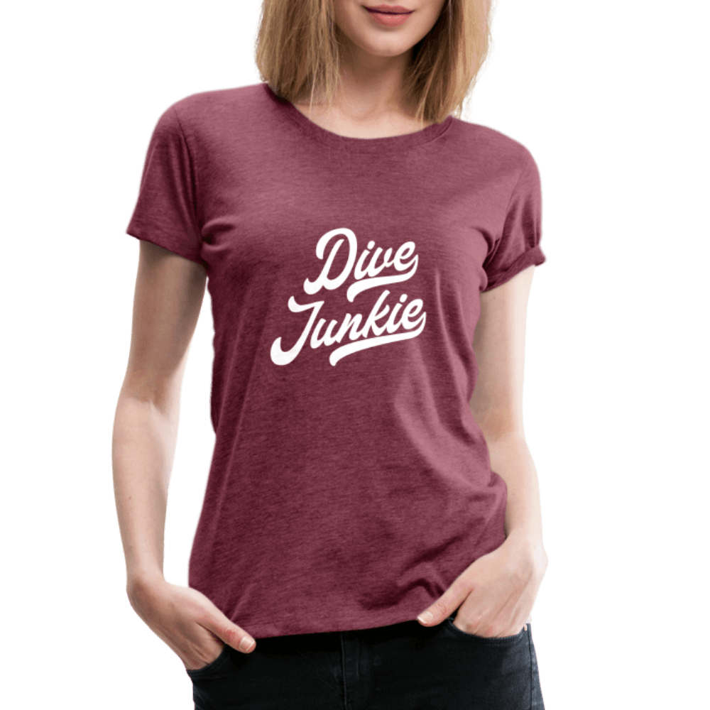 Dive junkie - T-shirt (dames) - heather burgundy