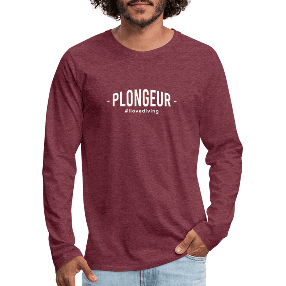 Plongeur - longsleeve (heren) - heather burgundy
