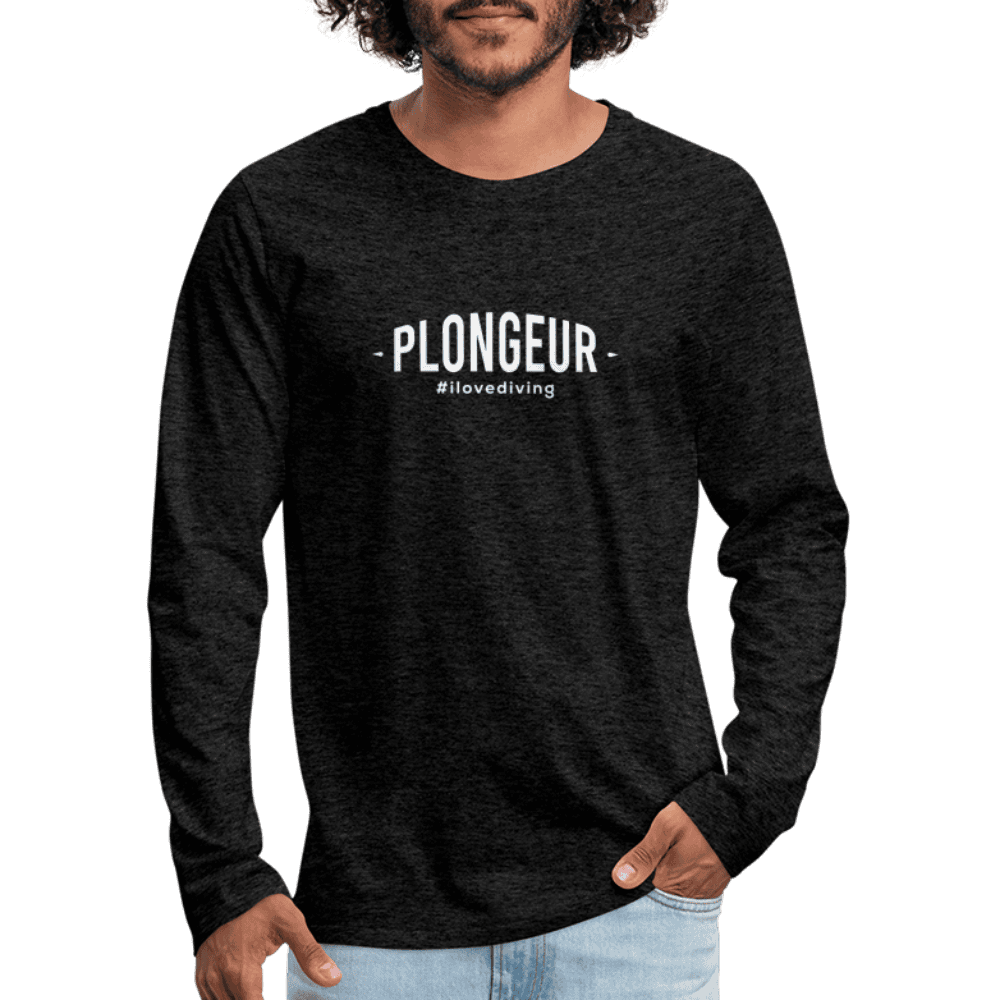 Plongeur - longsleeve (heren) - charcoal grey