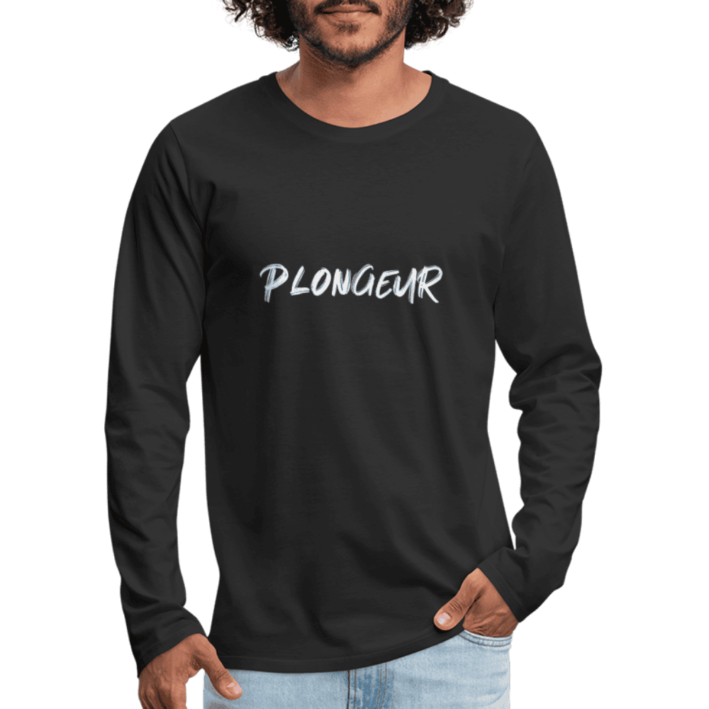 Plongeur - longsleeve (heren) - black