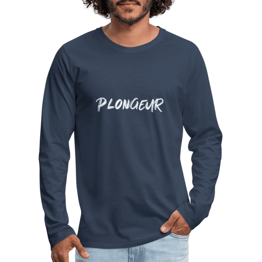 Plongeur - longsleeve (heren) - navy