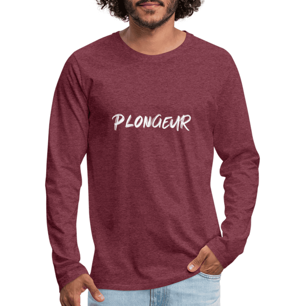 Plongeur - longsleeve (heren) - heather burgundy