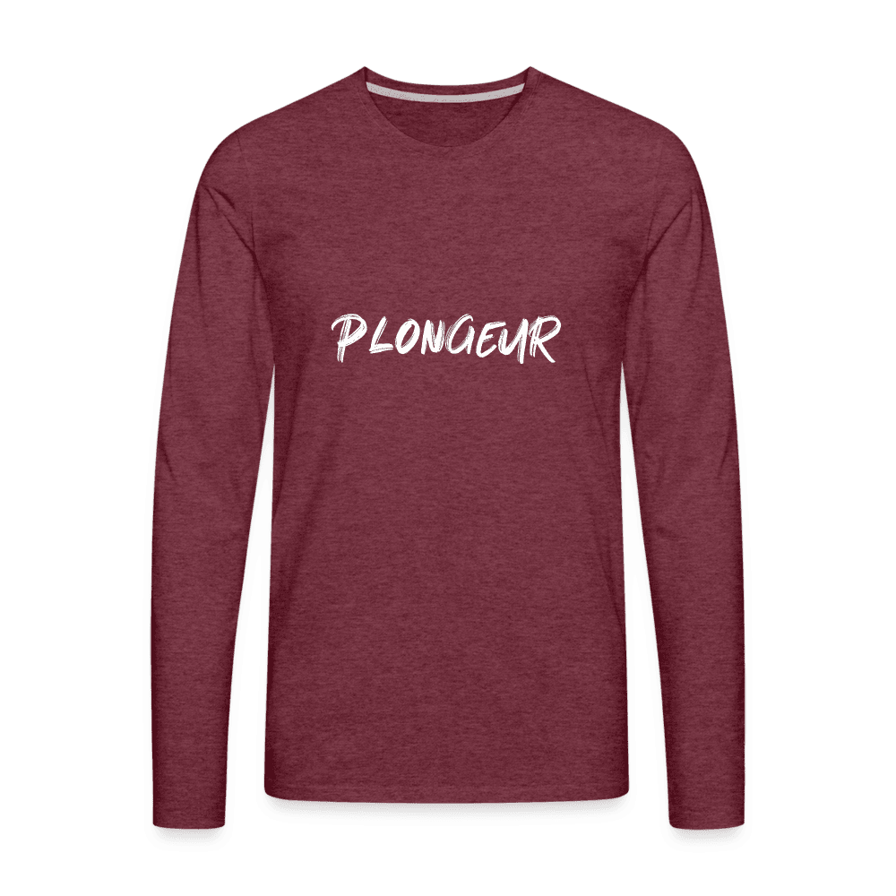Plongeur - longsleeve (heren) - heather burgundy
