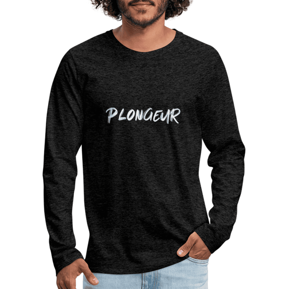 Plongeur - longsleeve (heren) - charcoal grey